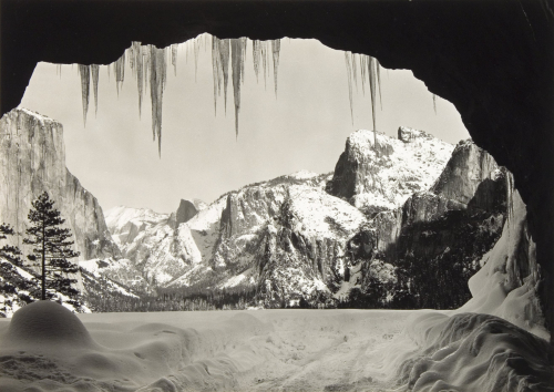 Ansel Adams From Wawona Tunnel Winter Yosemite